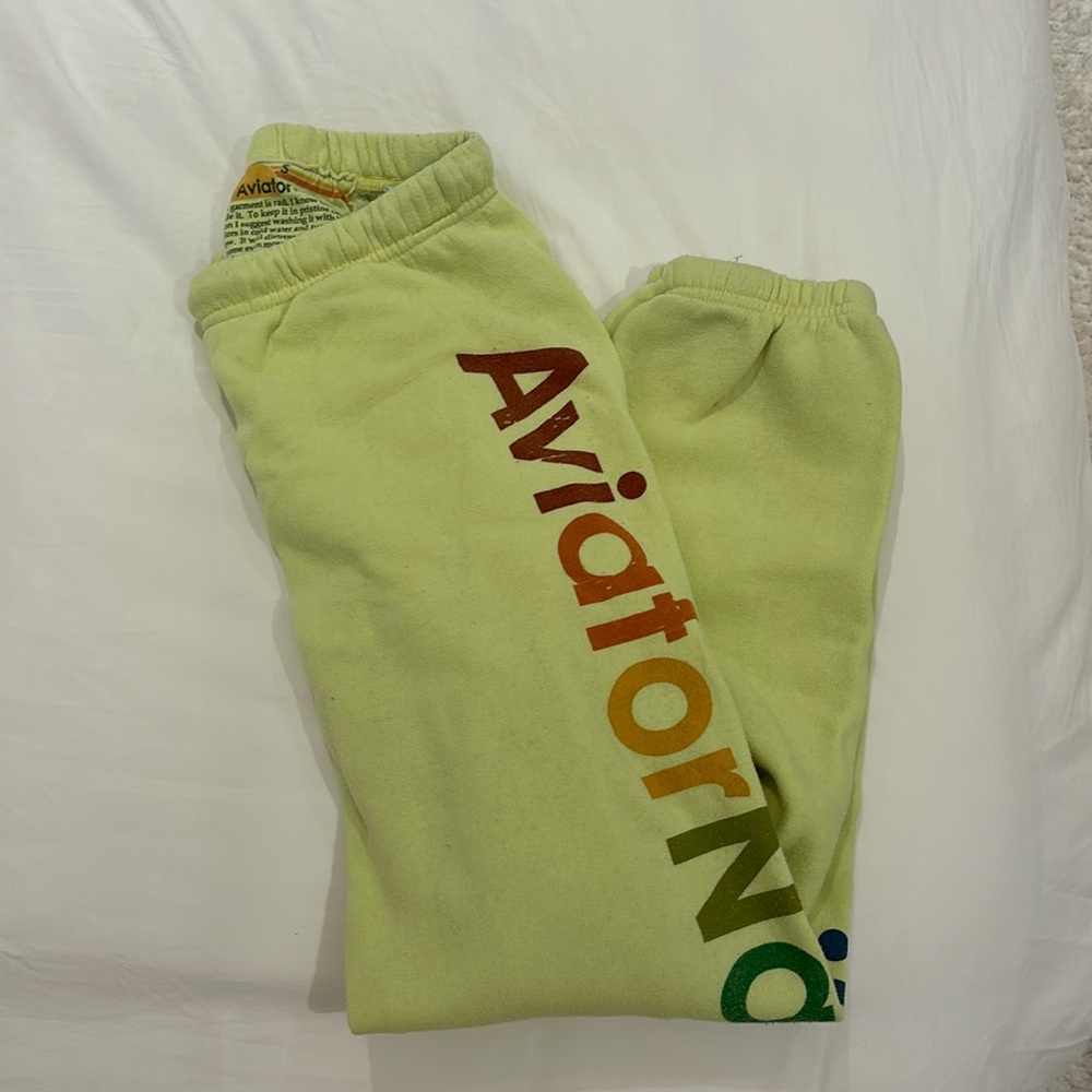 small yellow aviator nation sweatpants #aviatornation